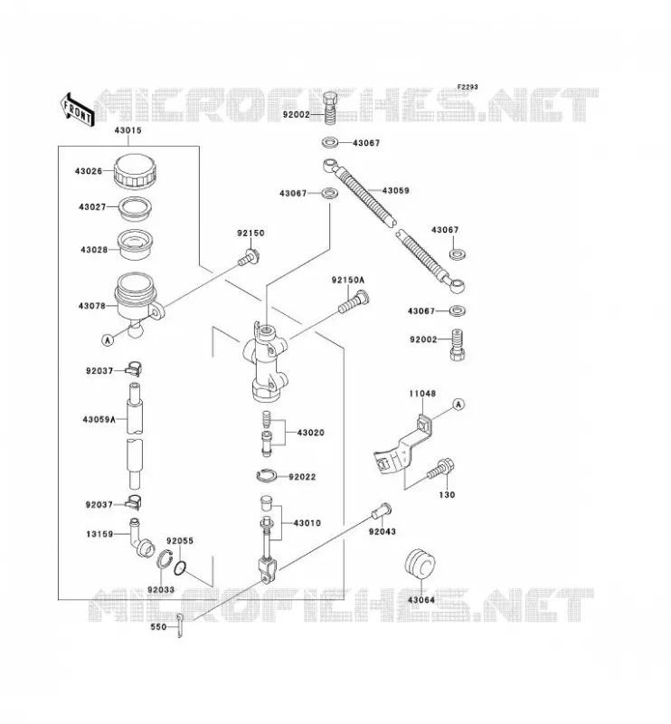 MAITRE CYLINDRE ARRI&Egrave;RE Kawasaki MOTOS 500 1999 GPZ500S  EX500-E6