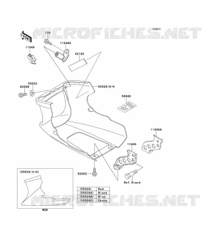 CARENAGE INFERIEUR Kawasaki MOTOS 500 2000 GPZ500S  EX500-E7