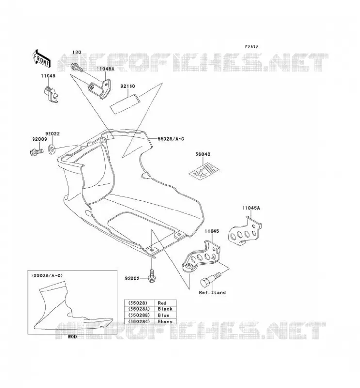 CARENAGE INFERIEUR Kawasaki MOTOS 500 2000 GPZ500S  EX500-E7