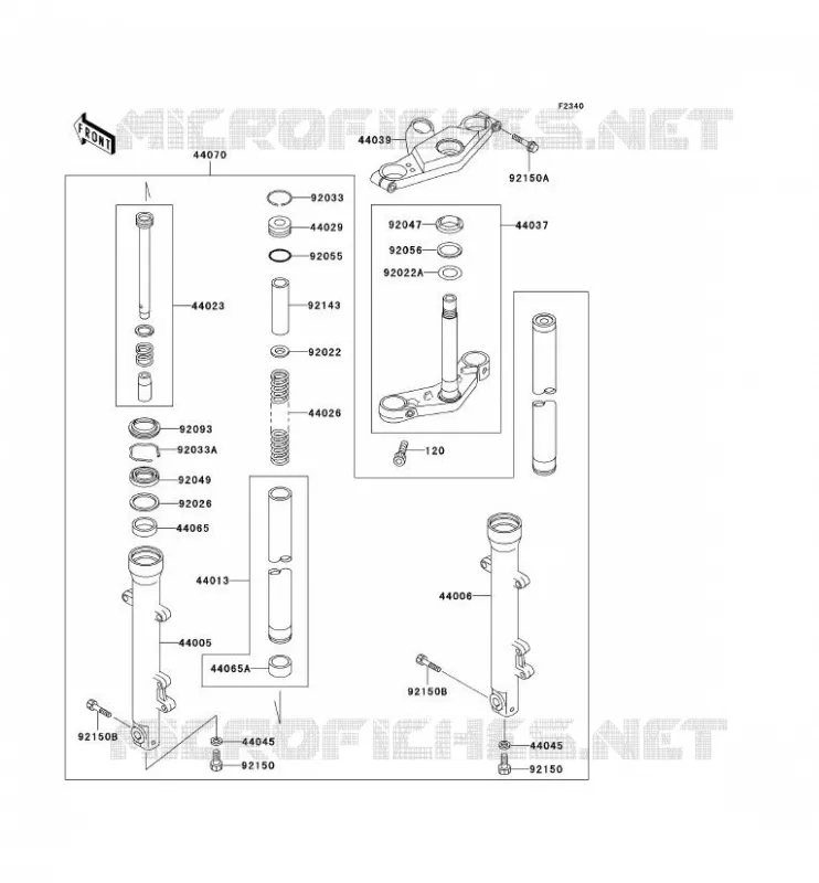 FOURCHE Kawasaki MOTOS 500 2002 GPZ500S  EX500-E9