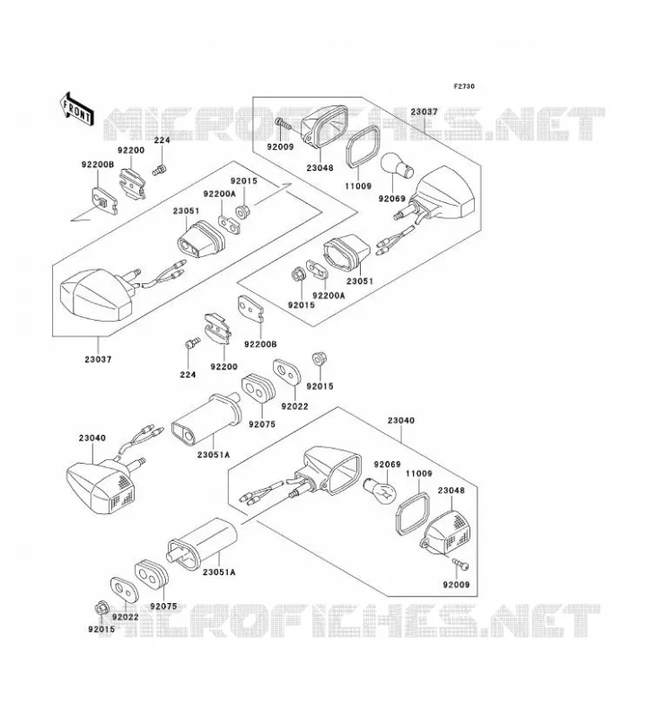 CLIGNOTANTS Kawasaki MOTOS 500 2002 GPZ500S  EX500-E9