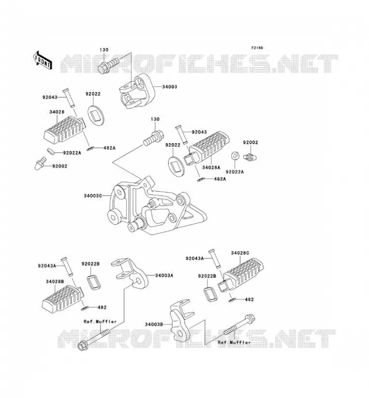 REPOSE PIED Kawasaki MOTOS 500 2002 GPZ500S  EX500-E9