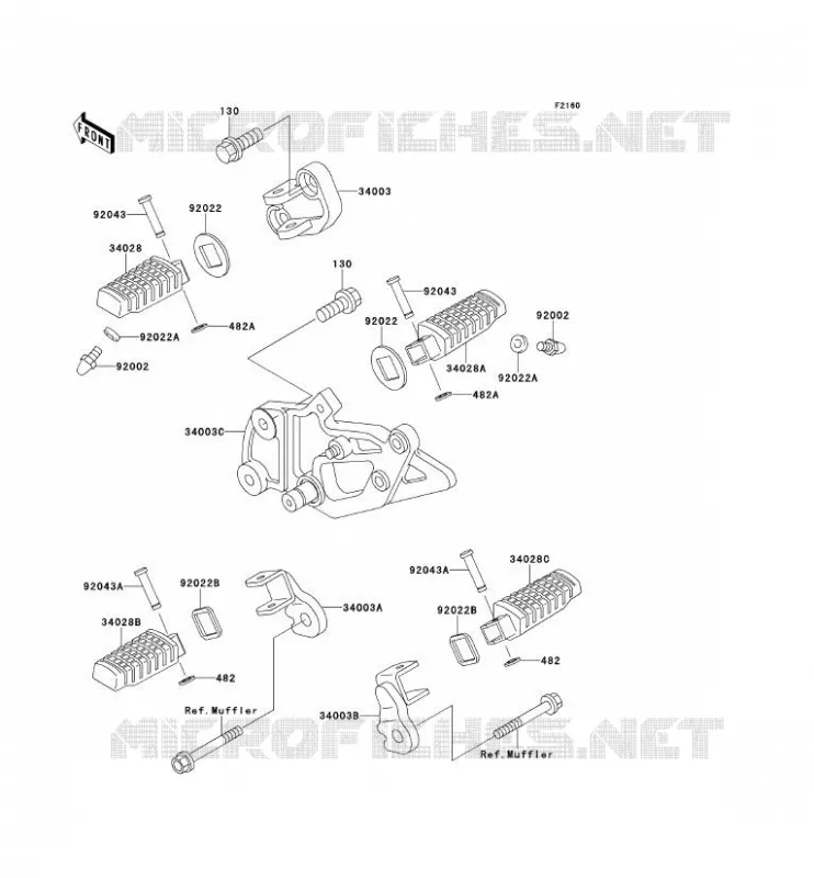 REPOSE PIED Kawasaki MOTOS 500 1996 GPZ500S  EX500-F3