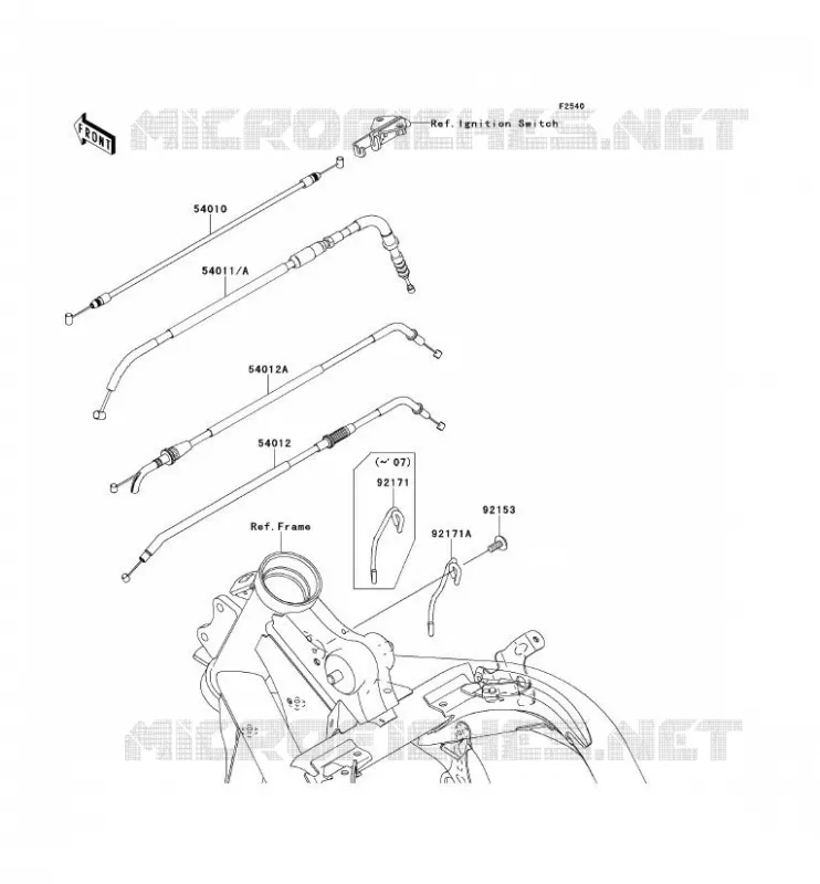CABLES Kawasaki MOTOS 650 2006 ER-6F  EX650A6F