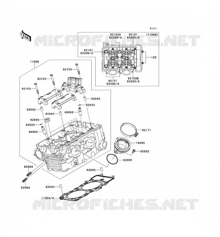 CULASSE Kawasaki MOTOS 650 2006 ER-6F  EX650A6F