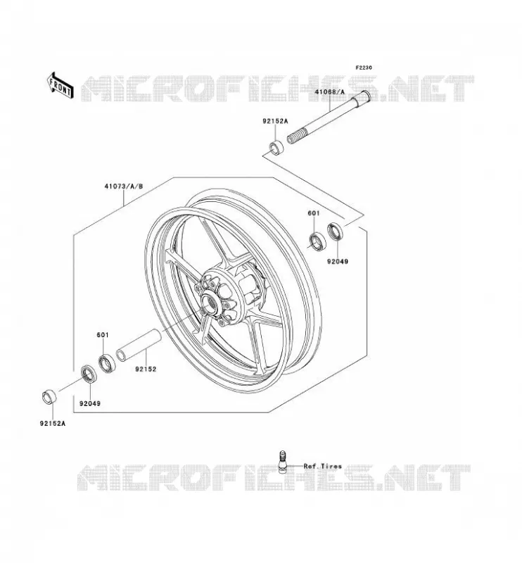 ROUE AVANT Kawasaki MOTOS 650 2007 ER-6F  EX650A7F