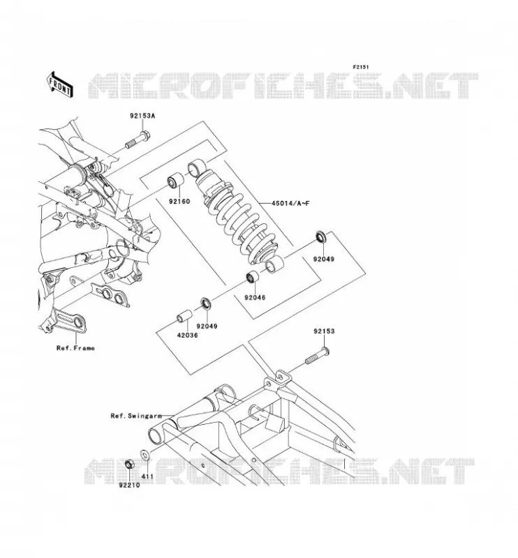 SUSPENSION/AMORTISSEUR Kawasaki MOTOS 650 2007 ER-6F  EX650A7F