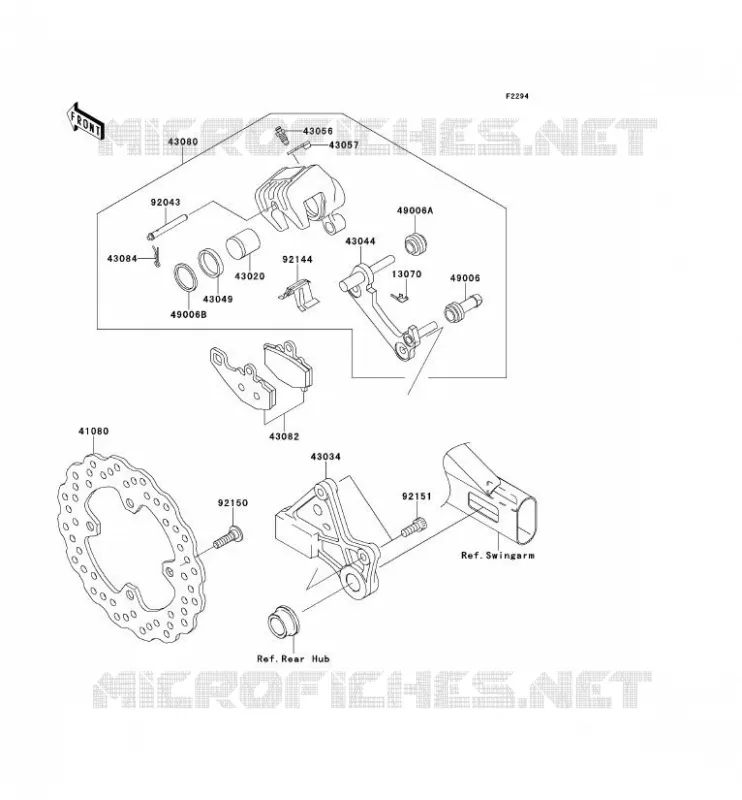 FREIN ARRIERE Kawasaki MOTOS 650 2008 ER-6F  EX650A8F