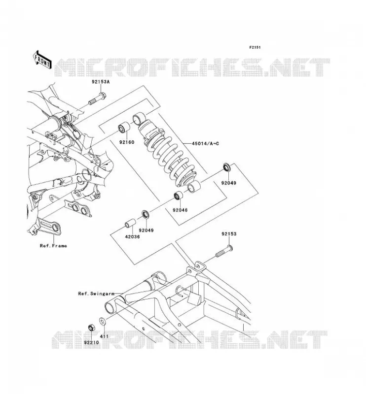 SUSPENSION/AMORTISSEUR Kawasaki MOTOS 650 2008 ER-6F  EX650A8F