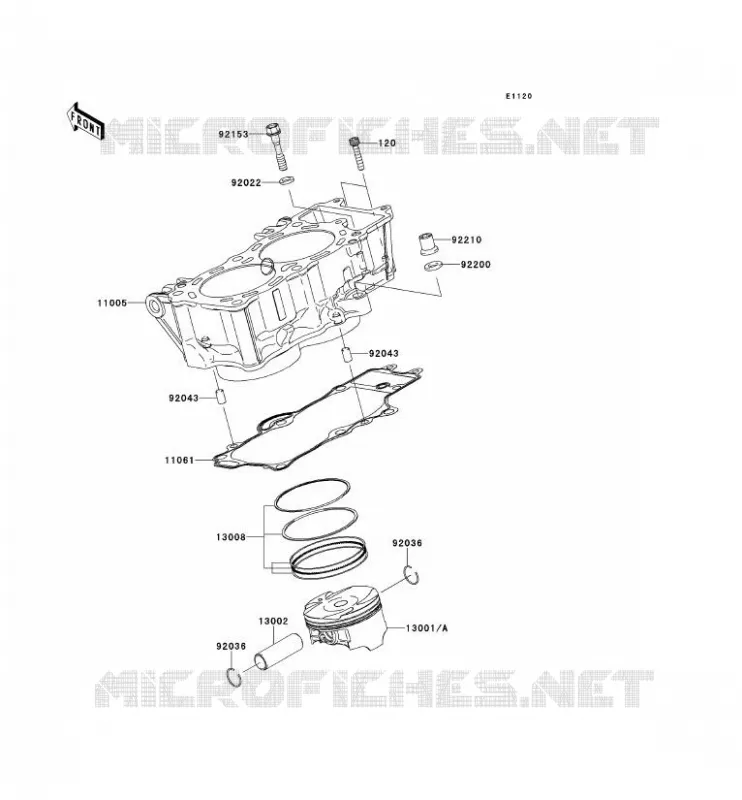 CYLINDRE/PISTON Kawasaki MOTOS 650 2008 ER-6F  EX650A8F