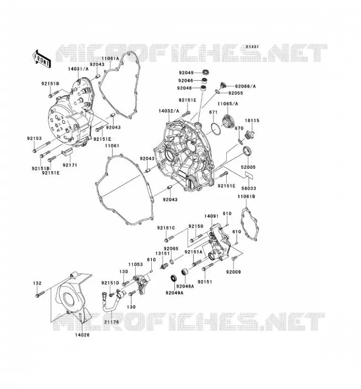 COUVERCLES MOTEUR Kawasaki MOTOS 650 2008 ER-6F  EX650A8F