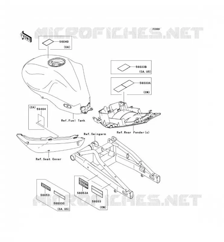 LABEL Kawasaki MOTOS 650 2008 ER-6F  EX650A8F