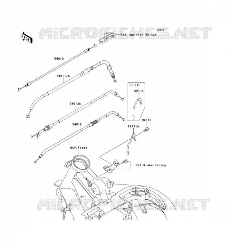 CABLES Kawasaki MOTOS 650 2006 ER-6F ABS  EX650B6F