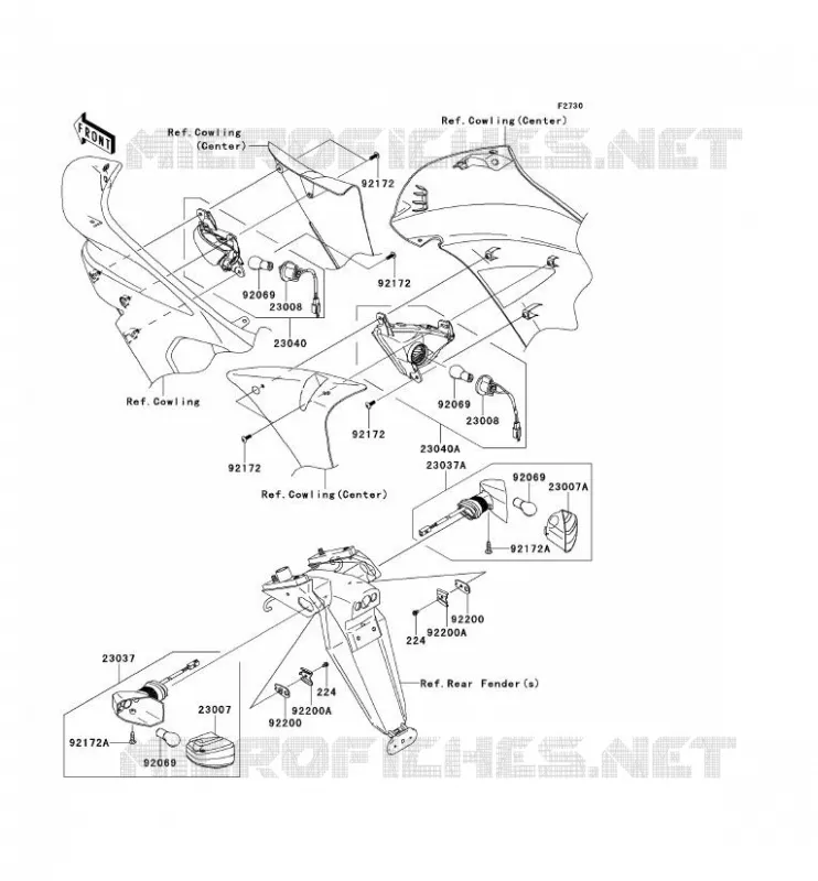 CLIGNOTANTS Kawasaki MOTOS 650 2006 ER-6F ABS  EX650B6F