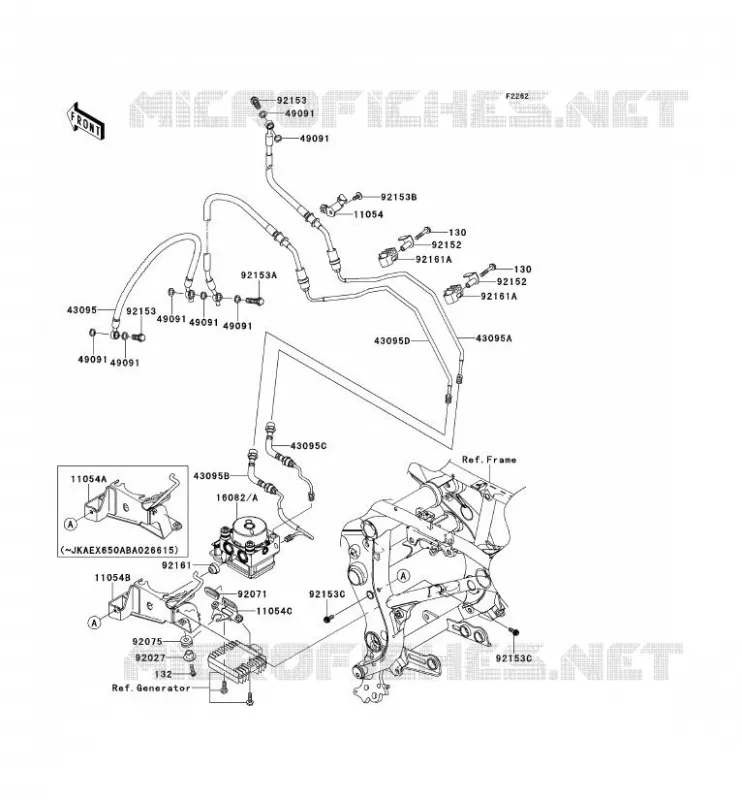 DURITE DE FREIN Kawasaki MOTOS 650 2006 ER-6F ABS  EX650B6F