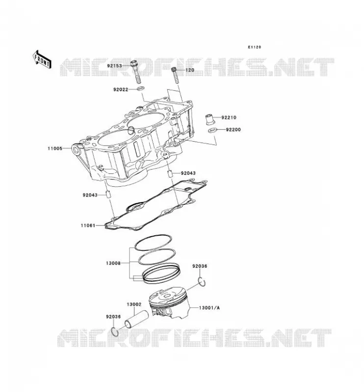 CYLINDRE/PISTON Kawasaki MOTOS 650 2007 ER-6F ABS  EX650B7F