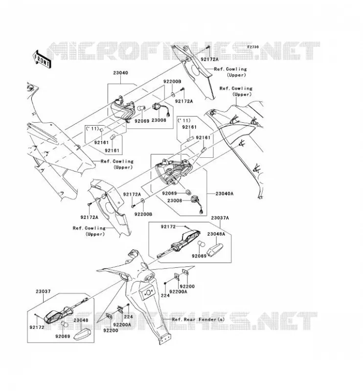 CLIGNOTANTS Kawasaki MOTOS 650 2009 ER-6F  EX650C9F