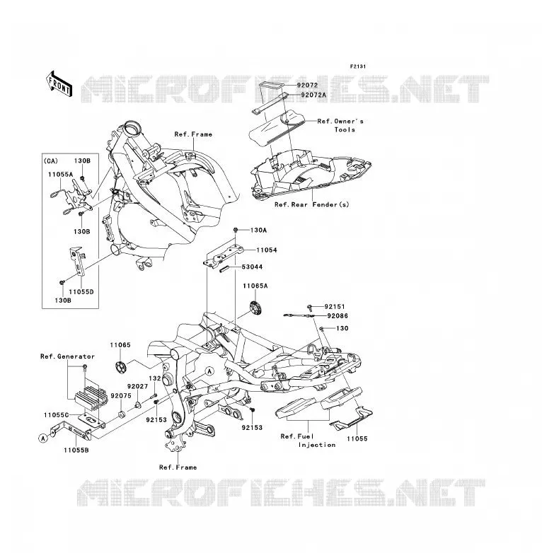 PIECE DE CADRE (COUVERTURE) Kawasaki MOTOS 650 2009 ER-6F  EX650C9F