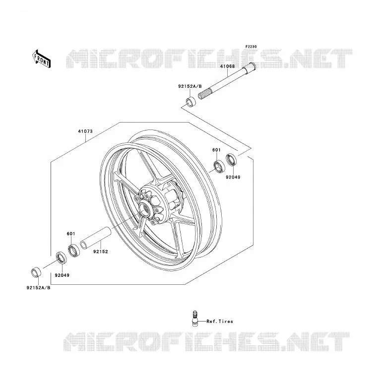ROUE AVANT Kawasaki MOTOS 650 2009 ER-6F  EX650C9F