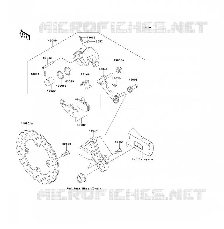 FREIN ARRIERE Kawasaki MOTOS 650 2009 ER-6F  EX650C9F