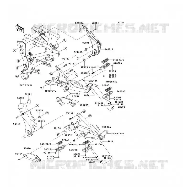 REPOSE PIED Kawasaki MOTOS 650 2009 ER-6F  EX650C9F