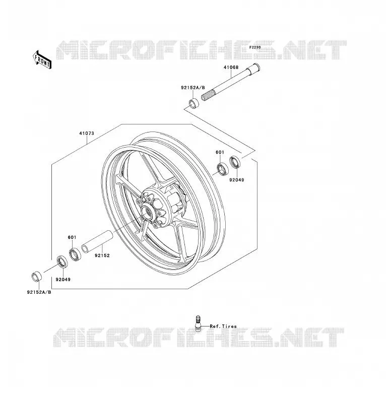 ROUE AVANT Kawasaki MOTOS 650 2009 ER-6F  EX650C9F
