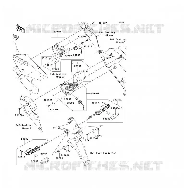 CLIGNOTANTS Kawasaki MOTOS 650 2009 ER-6F  EX650C9F