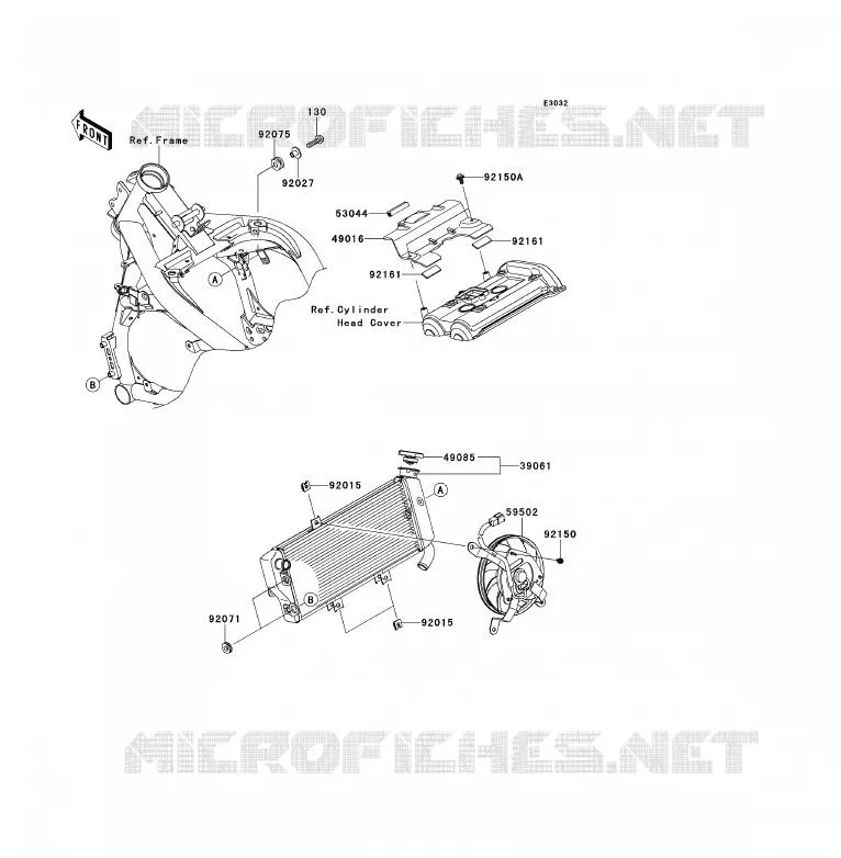 RADIATEUR Kawasaki MOTOS 650 2009 ER-6F  EX650C9F