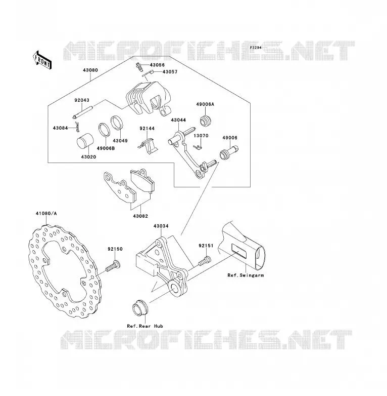 FREIN ARRIERE Kawasaki MOTOS 650 2010 ER-6F  EX650CAF