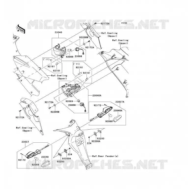 CLIGNOTANTS Kawasaki MOTOS 650 2010 ER-6F  EX650CAF