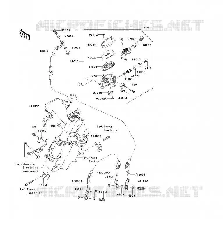 MAITRE CYLINDRE AV Kawasaki MOTOS 650 2010 ER-6F  EX650CAF