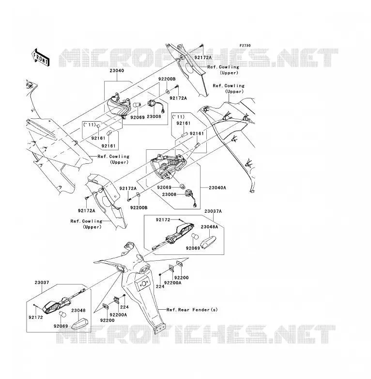 CLIGNOTANTS Kawasaki MOTOS 650 2011 ER-6F  EX650CBF