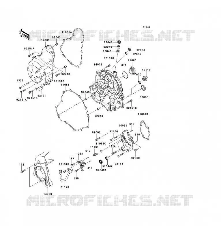 COUVERCLES MOTEUR Kawasaki MOTOS 650 2011 ER-6F  EX650CBF