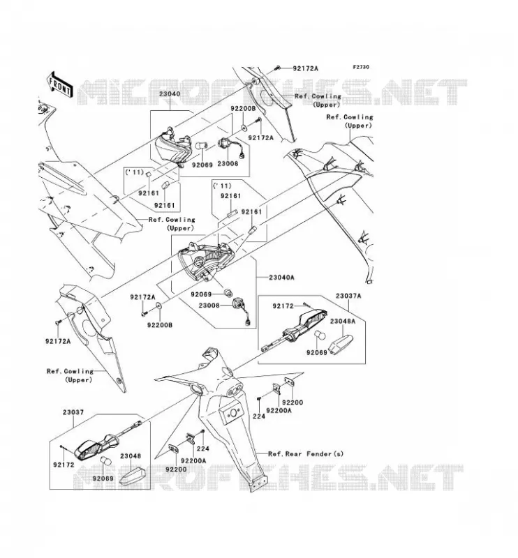 CLIGNOTANTS Kawasaki MOTOS 650 2011 ER-6F  EX650CBF