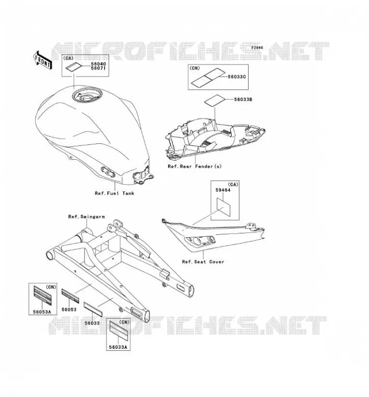 LABEL Kawasaki MOTOS 650 2011 ER-6F  EX650CBF