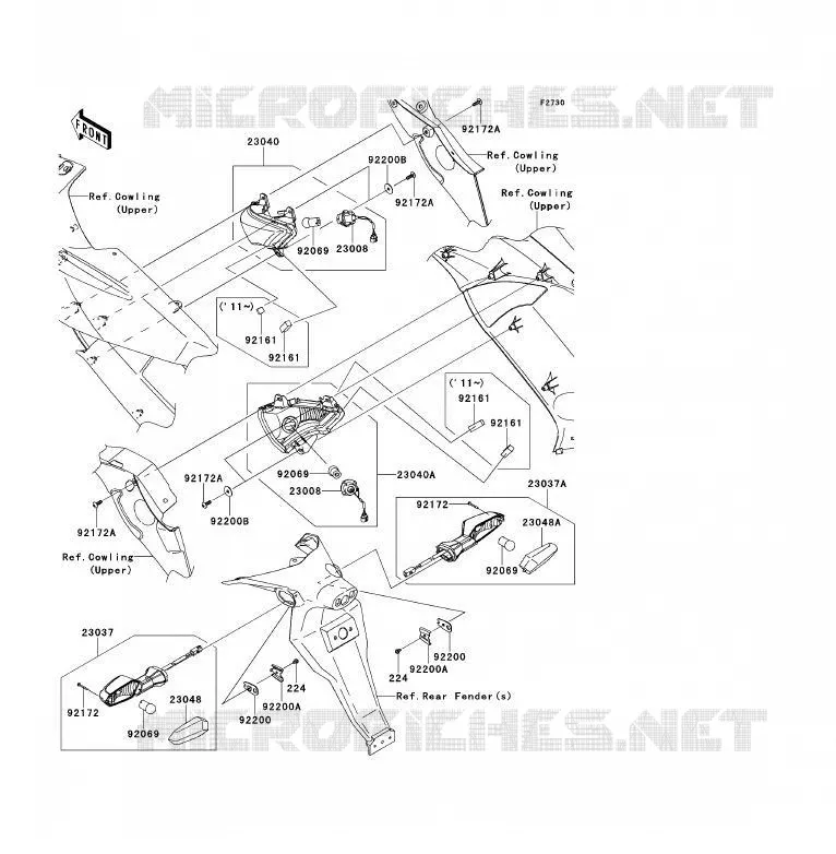 CLIGNOTANTS Kawasaki MOTOS 650 2009 ER-6F ABS  EX650D9F
