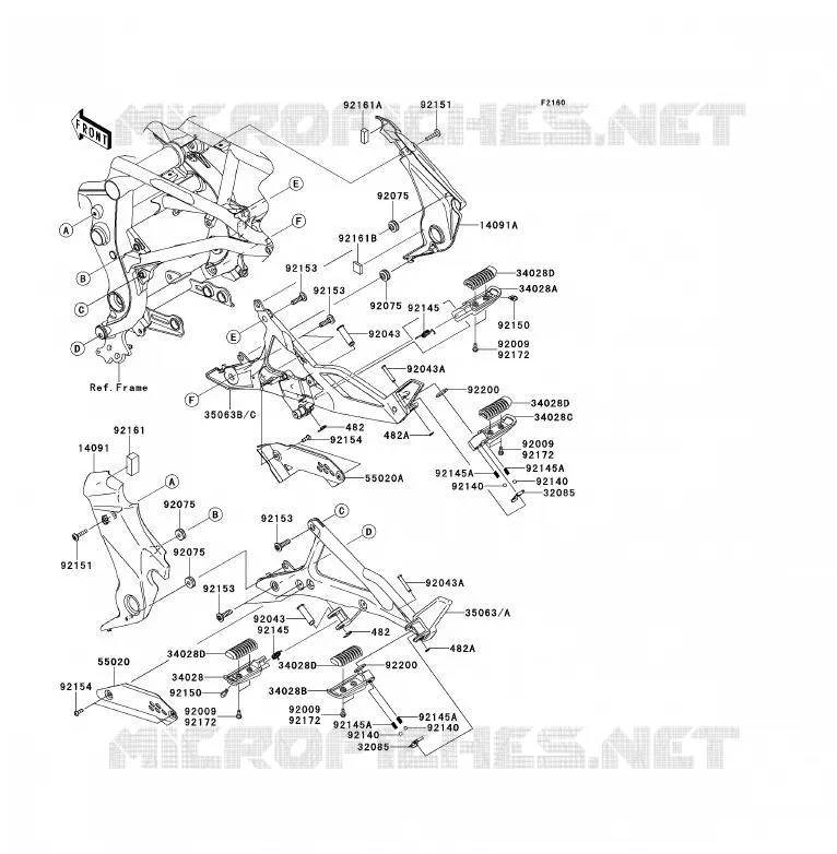 REPOSE PIED Kawasaki MOTOS 650 2009 ER-6F ABS  EX650D9F