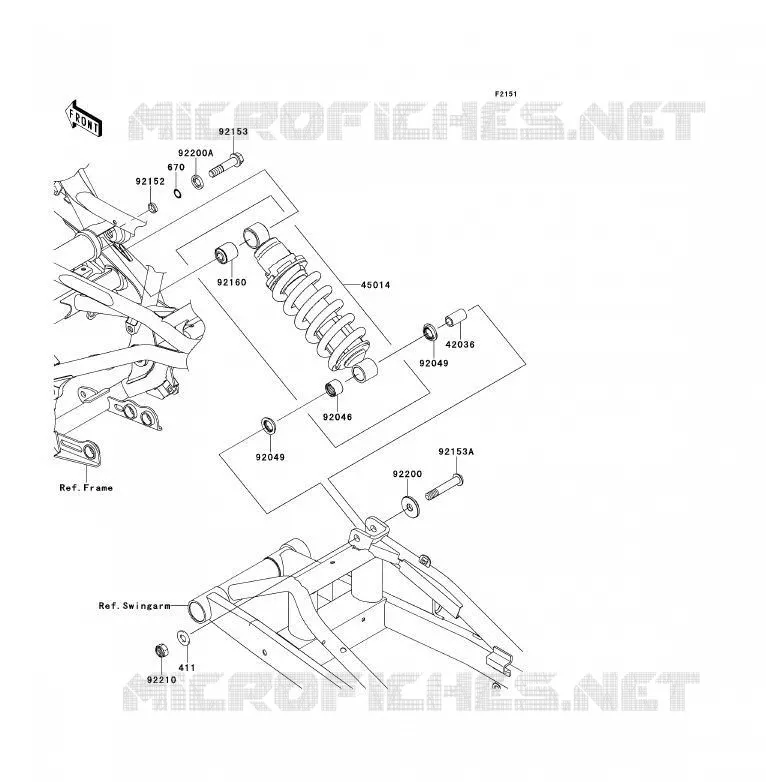 SUSPENSION/AMORTISSEUR Kawasaki MOTOS 650 2009 ER-6F ABS  EX650D9F