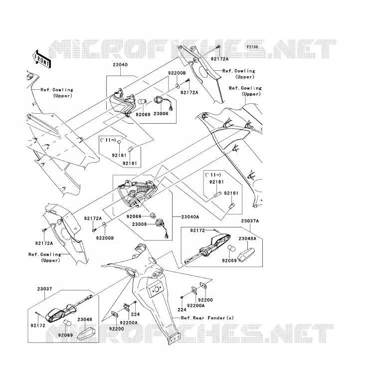 CLIGNOTANTS Kawasaki MOTOS 650 2009 ER-6F ABS  EX650D9F