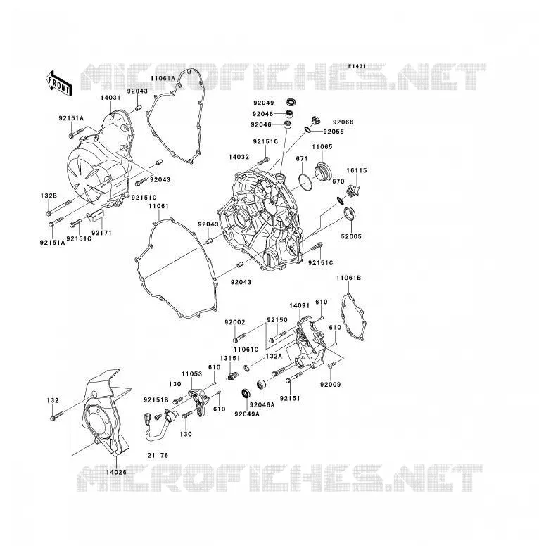 COUVERCLES MOTEUR Kawasaki MOTOS 650 2009 ER-6F ABS  EX650D9F