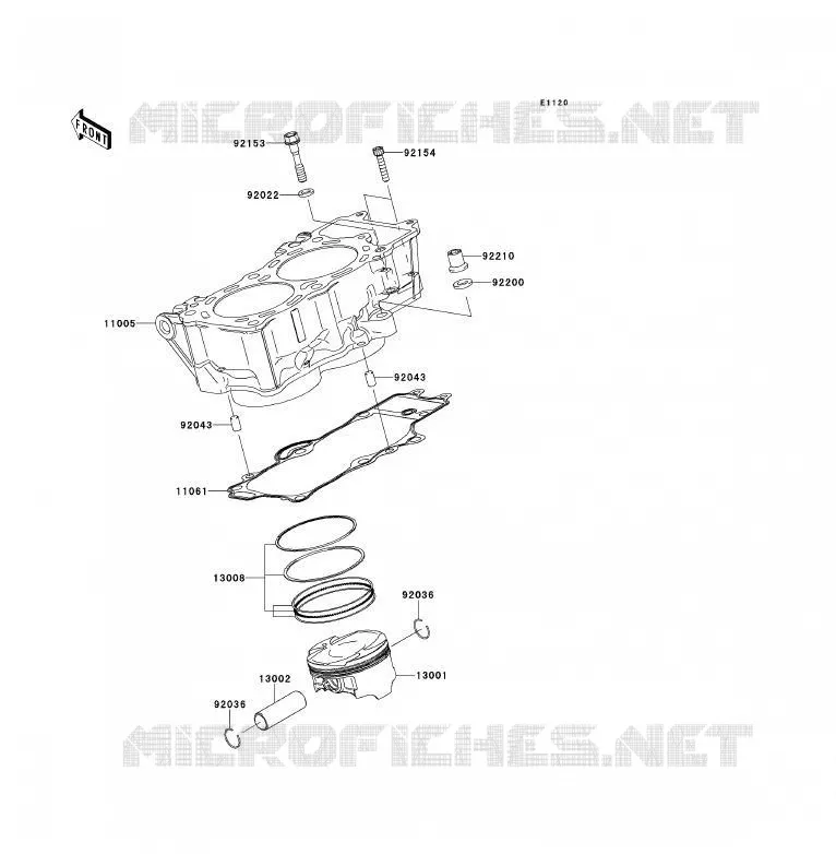 CYLINDRE/PISTON Kawasaki MOTOS 650 2010 ER-6F ABS  EX650DAF