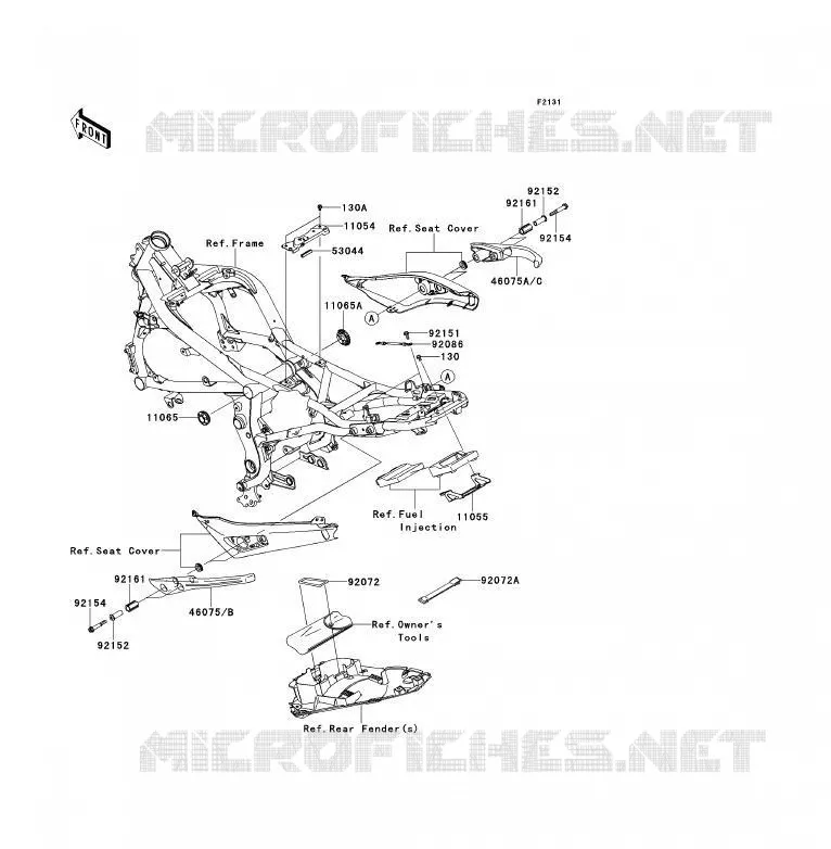 PIECE DE CADRE (COUVERTURE) Kawasaki MOTOS 650 2010 ER-6F ABS  EX650DAF