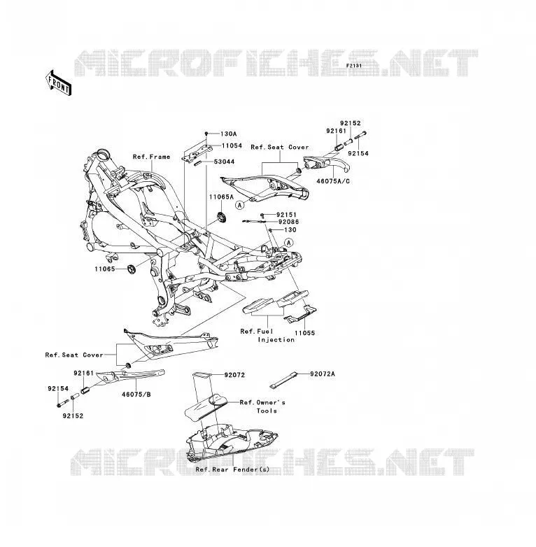 PIECE DE CADRE (COUVERTURE) Kawasaki MOTOS 650 2010 ER-6F ABS  EX650DAF