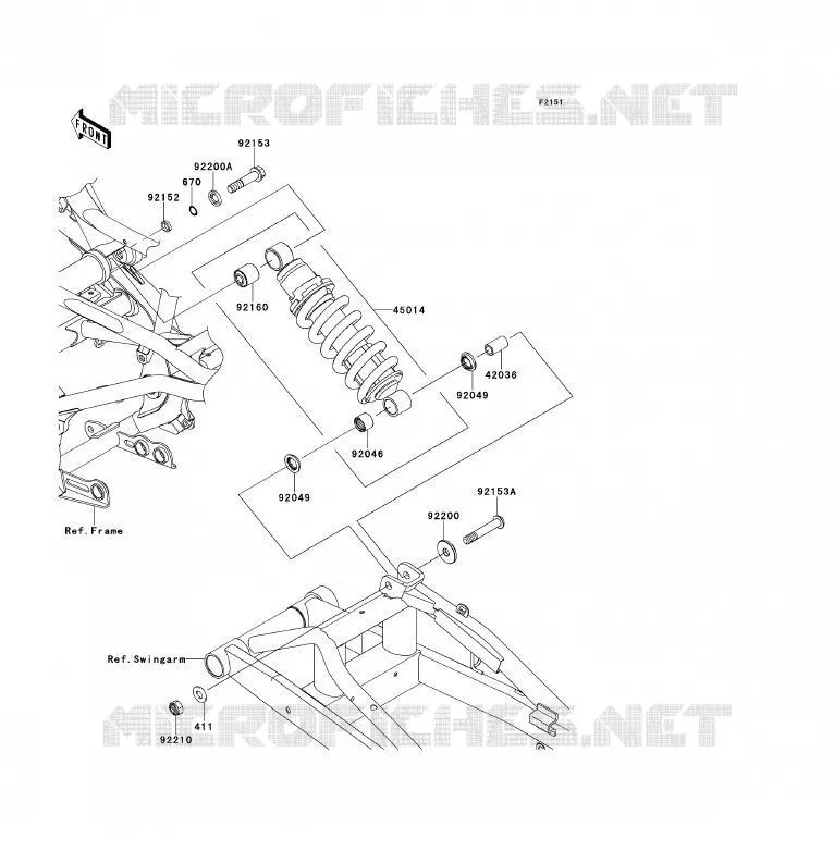 SUSPENSION/AMORTISSEUR Kawasaki MOTOS 650 2010 ER-6F ABS  EX650DAF