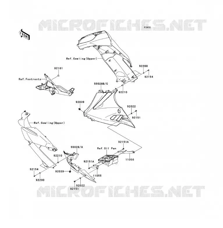 CARENAGE INFERIEUR Kawasaki MOTOS 650 2011 ER-6F ABS  EX650DBF