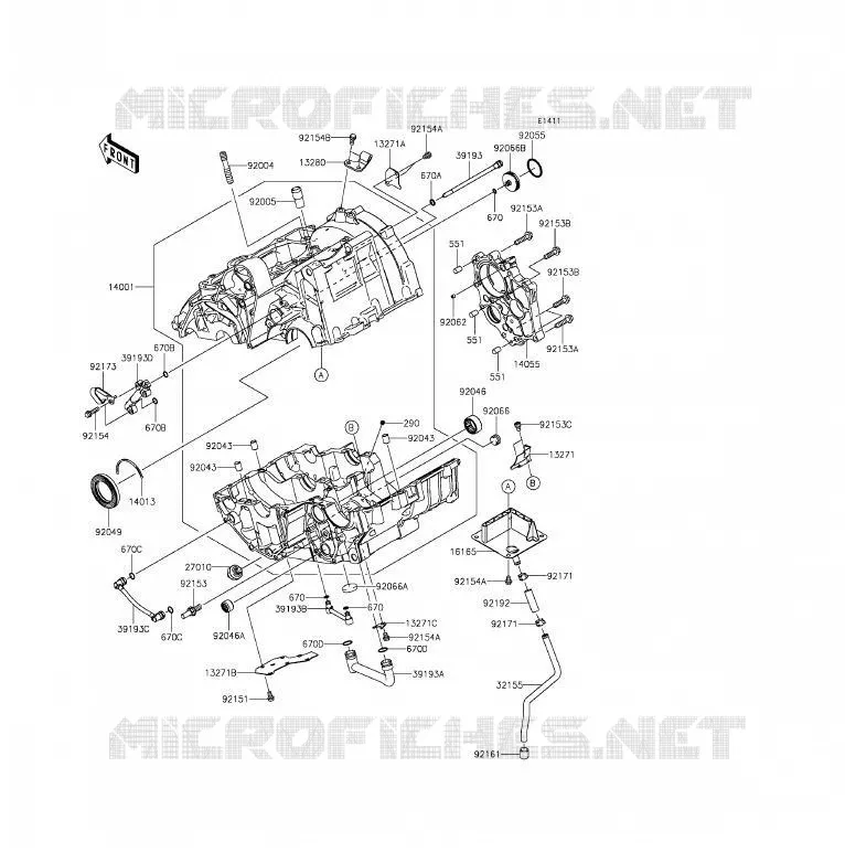 CARTER MOTEUR(S)(1/2) Kawasaki MOTOS 650 2012 ER-6F  EX650ECF