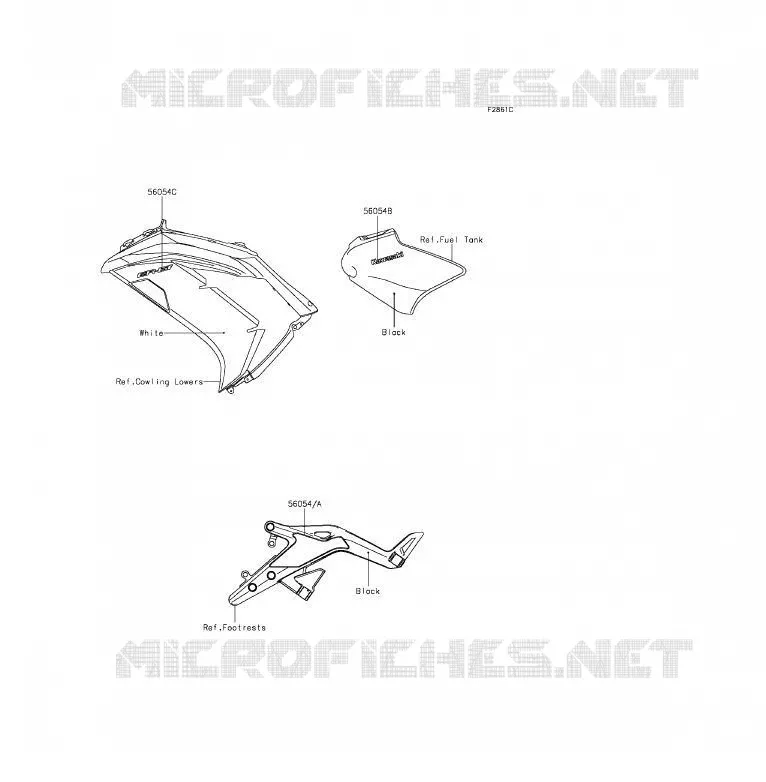 Decals(White)(EDS) Kawasaki MOTOS 650 2012 ER-6F  EX650ECF