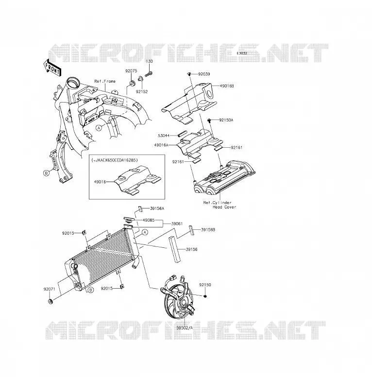 RADIATEUR Kawasaki MOTOS 650 2012 ER-6F  EX650ECF