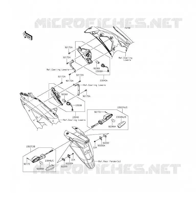 CLIGNOTANTS Kawasaki MOTOS 650 2012 ER-6F  EX650ECF