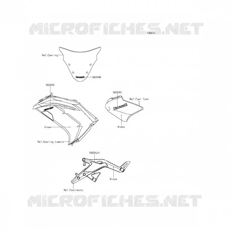 Decals(Green)(EFF) Kawasaki MOTOS 650 2012 ER-6F  EX650ECF